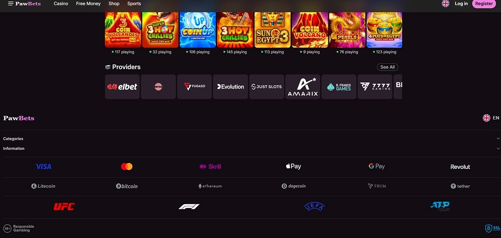 Betaalmethoden bij PawBets Casino
