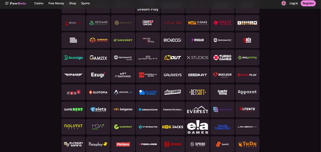 Casino PawBets Game Providers