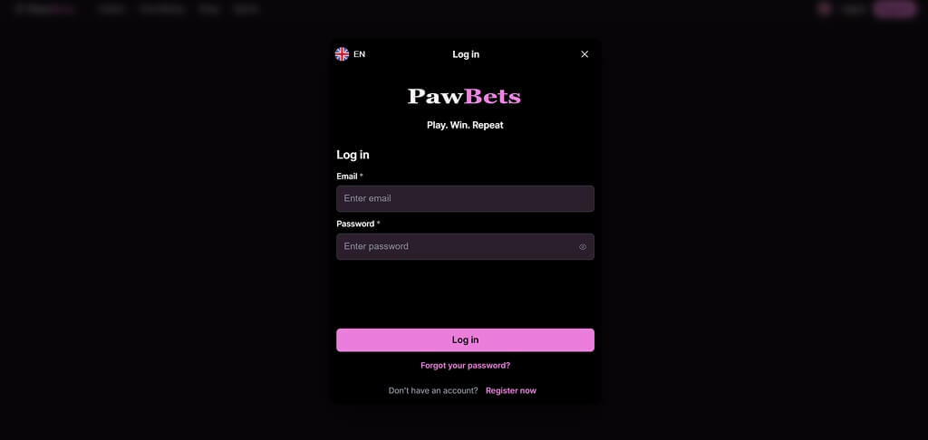 Casino PawBets Login
