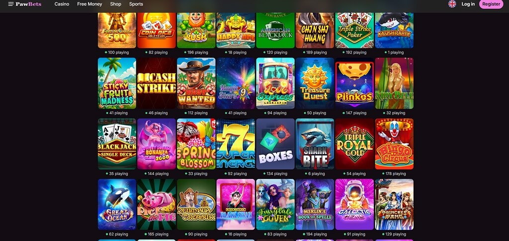 PawBets Casino -Spiele